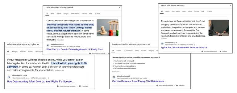 family law featured snippet search results examples